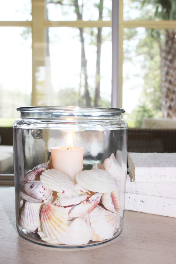 DIY Beachy Mason Jar Candle Holder