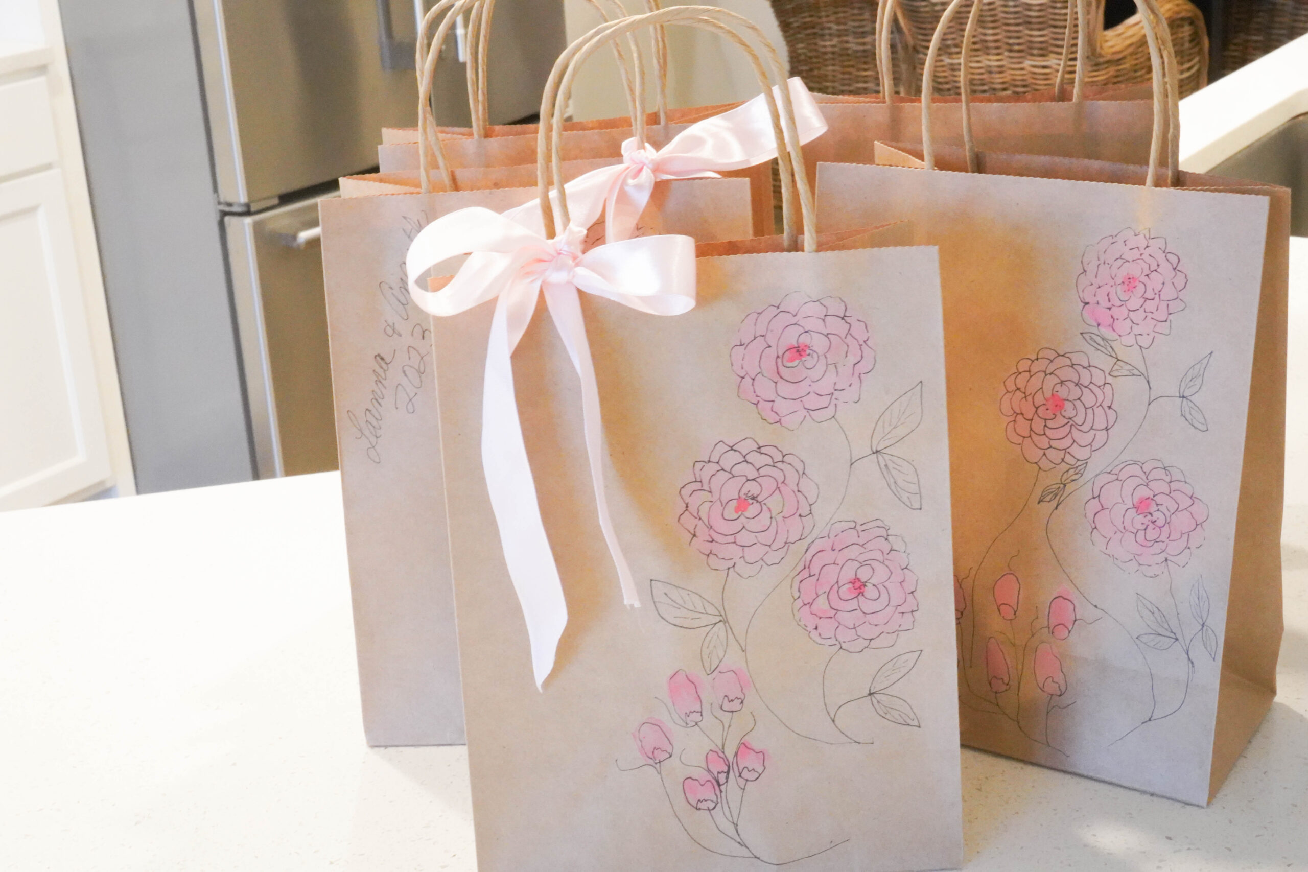 Painted Paper Bags: For Wedding Favors